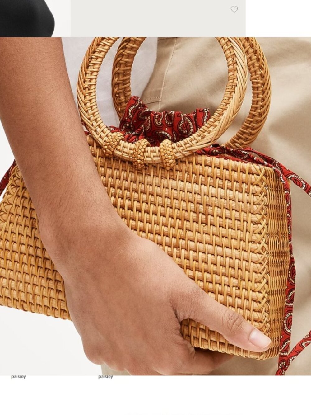 $178 msrp NWT J Crew Rattan Round Bag